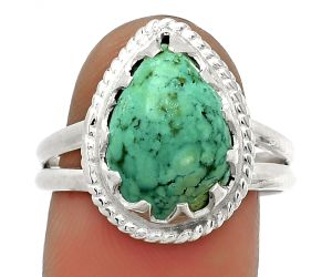 Natural Turquoise Magnesite Ring size-8.5 SDR183419 R-1474, 10x14 mm