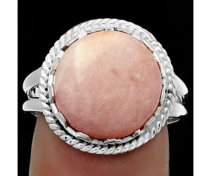 Natural Pink Scolecite Ring size-8 SDR183426 R-1474, 14x14 mm