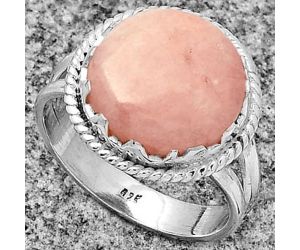 Natural Pink Scolecite Ring size-8 SDR183426 R-1474, 14x14 mm