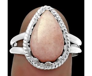 Natural Pink Scolecite Ring size-8.5 SDR183427 R-1474, 10x15 mm