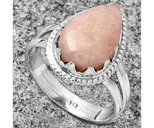 Natural Pink Scolecite Ring size-8.5 SDR183427 R-1474, 10x15 mm