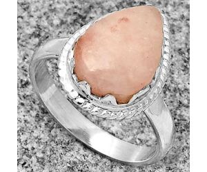 Natural Pink Scolecite Ring size-9 SDR183429 R-1474, 10x15 mm