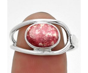Natural Pink Thulite - Norway Ring size-8.5 SDR183455 R-1081, 7x10 mm