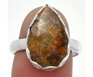 Natural Red Moss Agate Ring size-8.5 SDR183483 R-1428, 12x18 mm