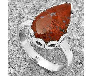 Natural Red Moss Agate Ring size-9 SDR183493 R-1428, 11x18 mm