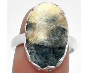Natural Blue Scheelite - Turkey Ring size-7.5 SDR183494 R-1428, 12x20 mm