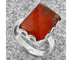 Natural Red Moss Agate Ring size-7 SDR183519 R-1428, 12x16 mm