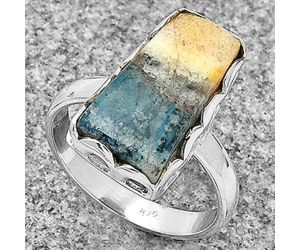 Natural Blue Scheelite - Turkey Ring size-8 SDR183520 R-1428, 10x18 mm