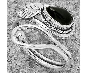 Natural Black Onyx - Brazil Ring size-7 SDR183547 R-1464, 5x8 mm