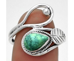 Natural Turquoise Magnesite Ring size-8 SDR183564 R-1464, 6x9 mm