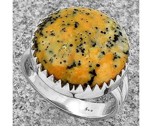 Natural Russian Honey Dendrite Opal Ring size-8 SDR183590 R-1210, 18x18 mm