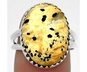 Natural Russian Honey Dendrite Opal Ring size-8 SDR183614 R-1210, 14x19 mm