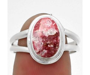 Natural Pink Thulite - Norway Ring size-8 SDR183621 R-1156, 8x11 mm