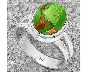 Copper Green Turquoise - Arizona Ring size-7 SDR183676 R-1156, 9x12 mm