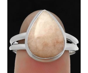Natural Pink Scolecite Ring size-9.5 SDR183695 R-1156, 11x14 mm