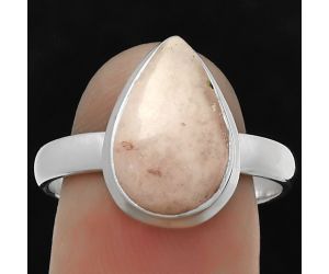 Natural Pink Scolecite Ring size-9.5 SDR183696 R-1156, 9x14 mm
