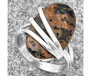 Natural Russian Honey Dendrite Opal Ring size-8 SDR183717 R-1444, 13x21 mm