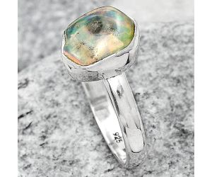 Natural Ethiopian Opal Rough Ring size-8.5 SDR183884 R-1001, 7x10 mm