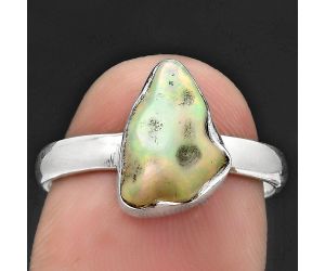 Natural Ethiopian Opal Rough Ring size-8 SDR183920 R-1001, 8x12 mm