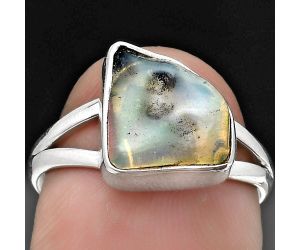 Natural Ethiopian Opal Rough Ring size-7 SDR183948 R-1002, 10x13 mm