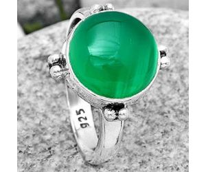 Natural Green Onyx Ring size-8.5 SDR184002 R-1127, 11x11 mm