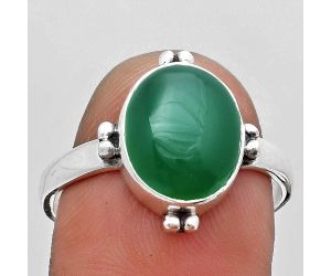 Natural Green Onyx Ring size-8.5 SDR184016 R-1127, 10x12 mm