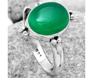 Natural Green Onyx Ring size-8.5 SDR184016 R-1127, 10x12 mm
