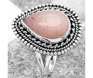Natural Pink Scolecite Ring size-7.5 SDR184081 R-1447, 10x15 mm