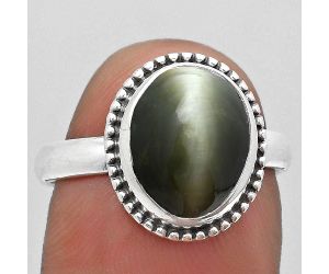 Natural Genuine Cats Eye Ring size-8 SDR184126 R-1071, 10x12 mm