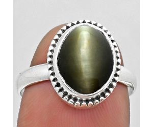 Natural Genuine Cats Eye Ring size-8 SDR184130 R-1071, 9x12 mm