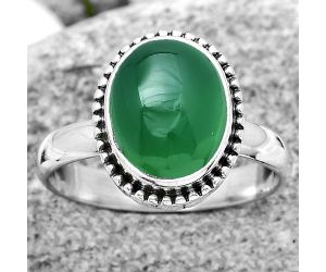 Natural Green Onyx Ring size-8.5 SDR184133 R-1071, 9x11 mm