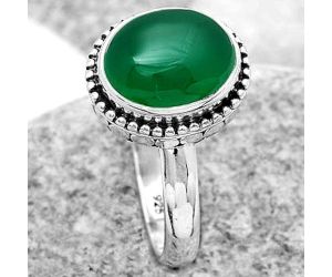Natural Green Onyx Ring size-8.5 SDR184133 R-1071, 9x11 mm