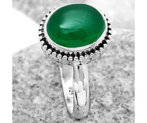 Natural Green Onyx Ring size-7.5 SDR184142 R-1071, 9x11 mm