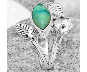 Natural Turquoise Magnesite Ring size-8 SDR184200 R-1251, 6x12 mm