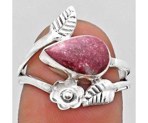 Natural Pink Thulite - Norway Ring size-7.5 SDR184202 R-1251, 7x12 mm
