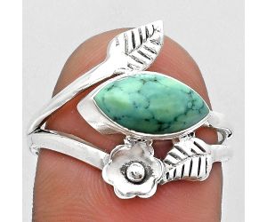 Natural Turquoise Magnesite Ring size-7.5 SDR184219 R-1251, 6x12 mm