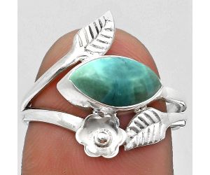 Natural Turquoise Magnesite Ring size-7.5 SDR184223 R-1251, 6x12 mm