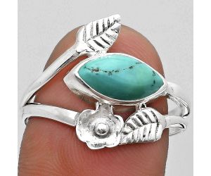 Natural Turquoise Magnesite Ring size-9 SDR184233 R-1251, 6x12 mm