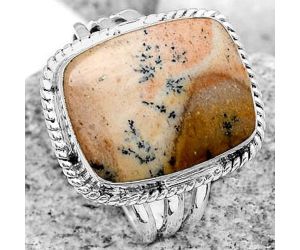 Natural Russian Honey Dendrite Opal Ring size-9.5 SDR184291 R-1010, 13x17 mm