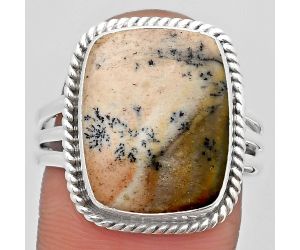 Natural Russian Honey Dendrite Opal Ring size-9.5 SDR184331, 13x17 mm