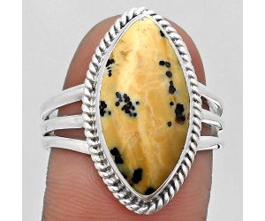 Natural Russian Honey Dendrite Opal Ring size-9 SDR184335, 10x20 mm