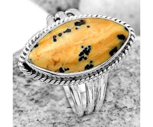 Natural Russian Honey Dendrite Opal Ring size-9 SDR184335, 10x20 mm