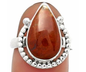 Natural Red Moss Agate Ring size-7.5 SDR184347 R-1518, 10x17 mm