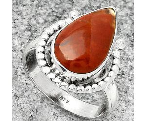 Natural Red Moss Agate Ring size-7.5 SDR184347 R-1518, 10x17 mm