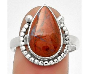 Natural Red Moss Agate Ring size-9.5 SDR184357 R-1518, 10x16 mm