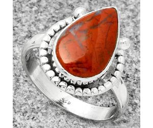 Natural Red Moss Agate Ring size-9.5 SDR184357 R-1518, 10x16 mm