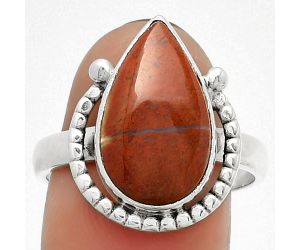 Natural Red Moss Agate Ring size-9 SDR184375 R-1518, 10x17 mm