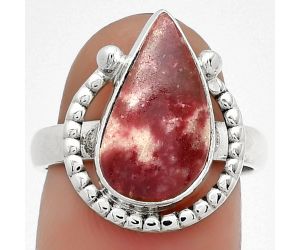 Natural Pink Thulite - Norway Ring size-7 SDR184376 R-1518, 9x16 mm