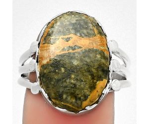 Natural Moroccan Yellow Jacket Jasper Ring size-9 SDR184419 R-1338, 13x18 mm
