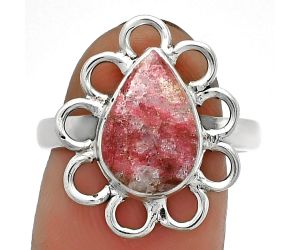 Natural Pink Thulite - Norway Ring size-9 SDR184444 R-1527, 8x12 mm